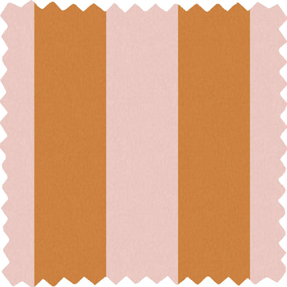 Awning Stripe Pink Cloud/Gorse Linen Fabric
