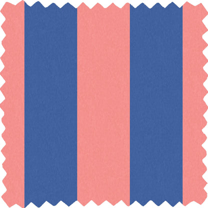 Awning Stripe Electric Blue Linen Fabric