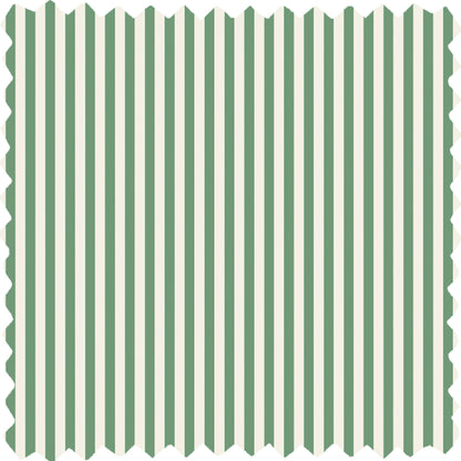 Matchstick Stripe Green/Magnolia Linen Fabric