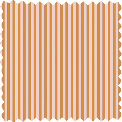 Matchstick Stripe Pink Cloud/Gorse Linen Fabric