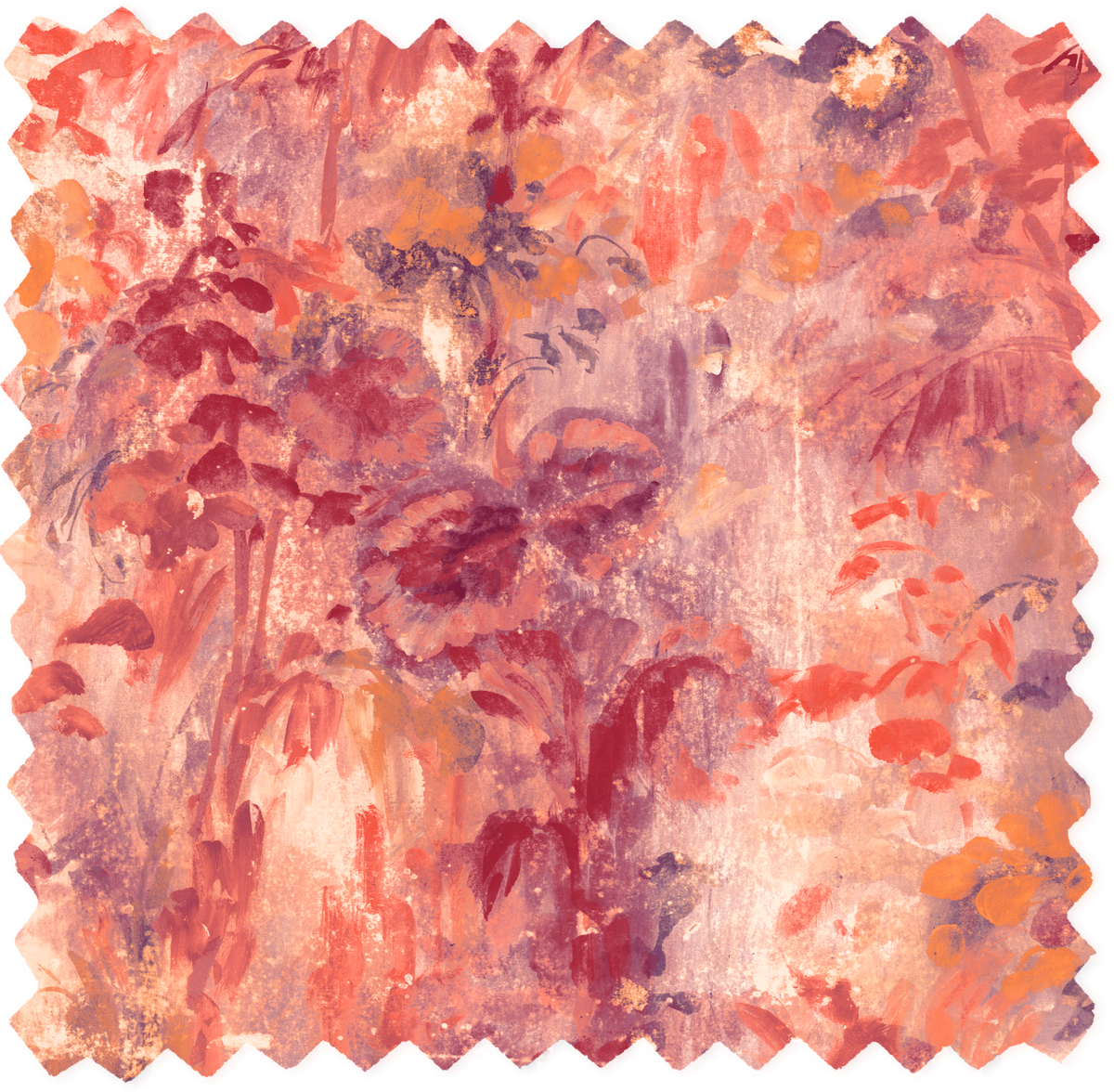 Aquarelle Red Earth Linen Fabric