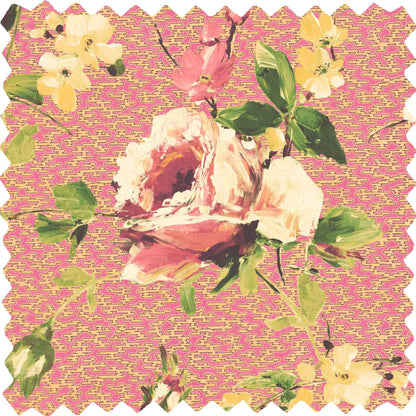 Lancashire Rose Rhubarb Pink Velvet Fabric