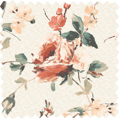 Lancashire Rose Rust Linen Fabric