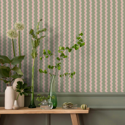 Cari Wave Bracken wallpaper by Woodchip & Magnolia