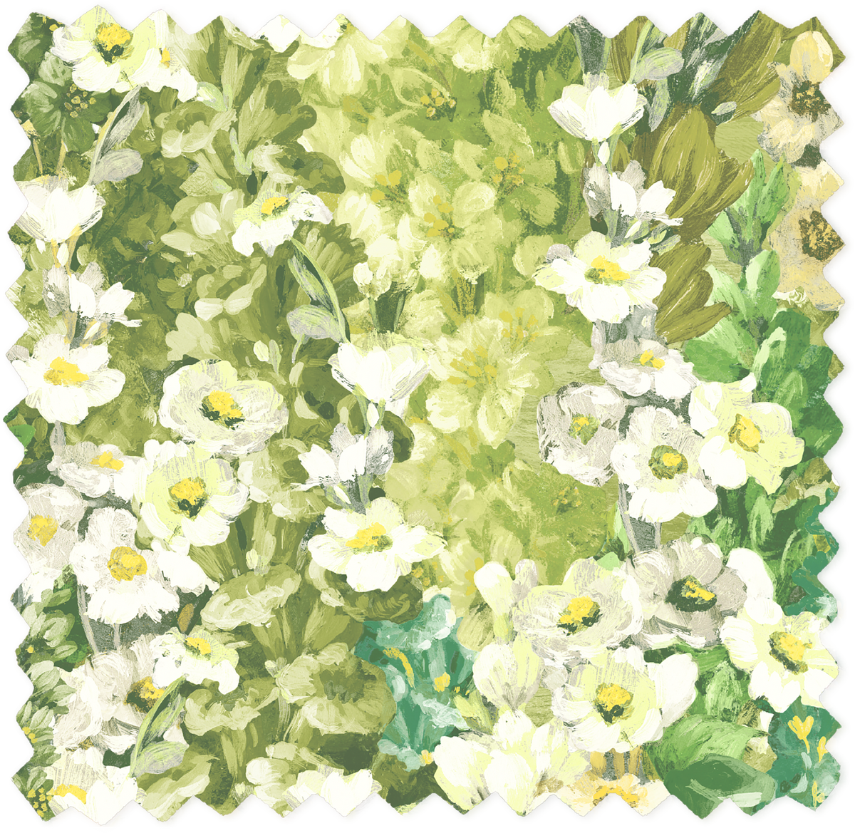 Alcea Green With Envy Linen Fabric