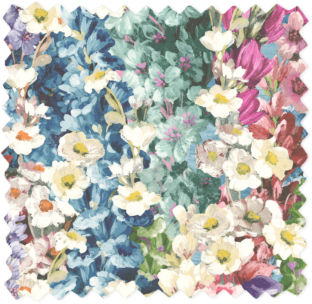 Alcea Electric Blue Velvet Fabric