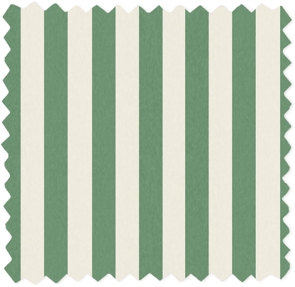 Jockey Stripe Green/Magnolia Linen Fabric
