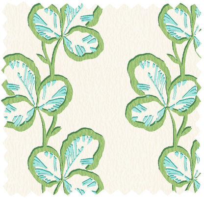Paddy Olive Aqua Linen Fabric