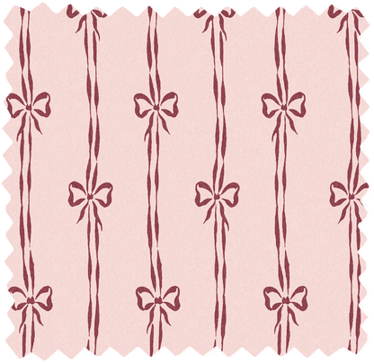 Bow Peep Cherry Pink Linen Fabric