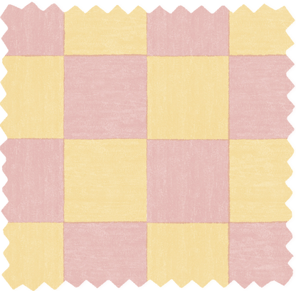 Battenberg Sugar Pink Yellow Linen Fabric