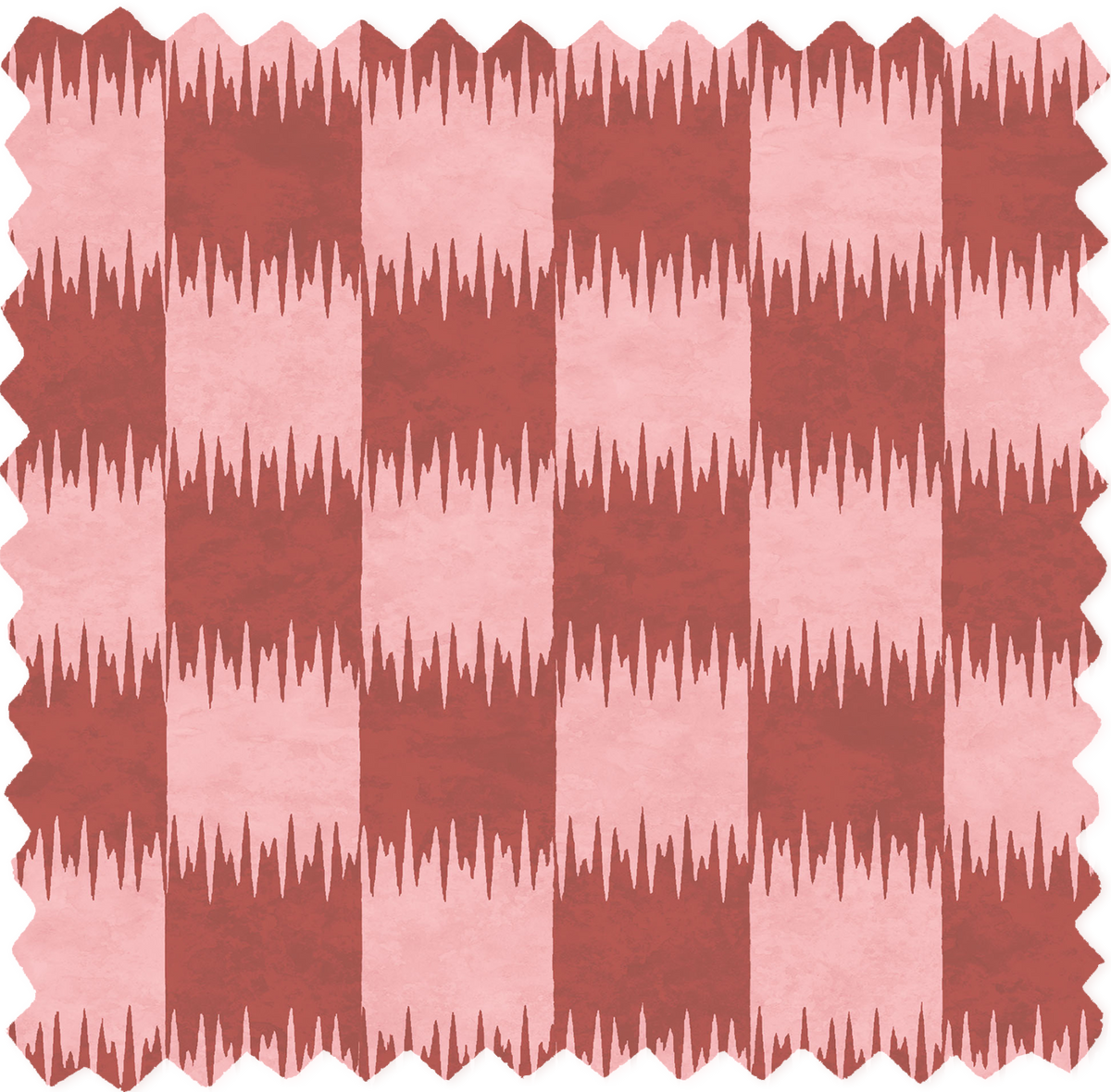 Checkmate Cherry Red Linen Fabric