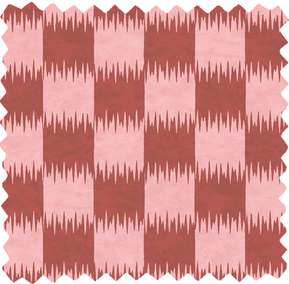 Checkmate Cherry Red Linen Fabric