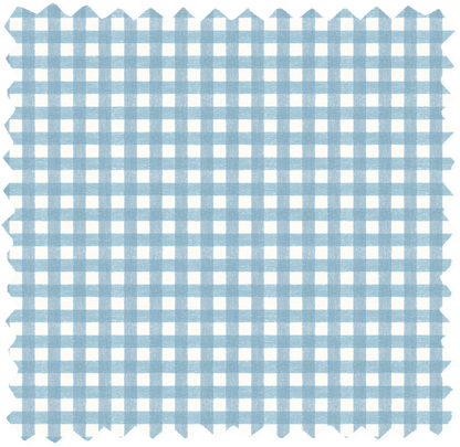 Vichy Check Sky Blue Linen Fabric