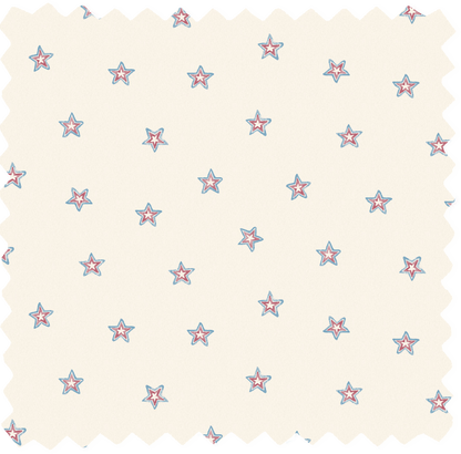Cosmic Blue/Red Linen Fabric