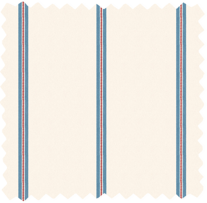 Ziggy Stripe Harbour Blue Linen Fabric