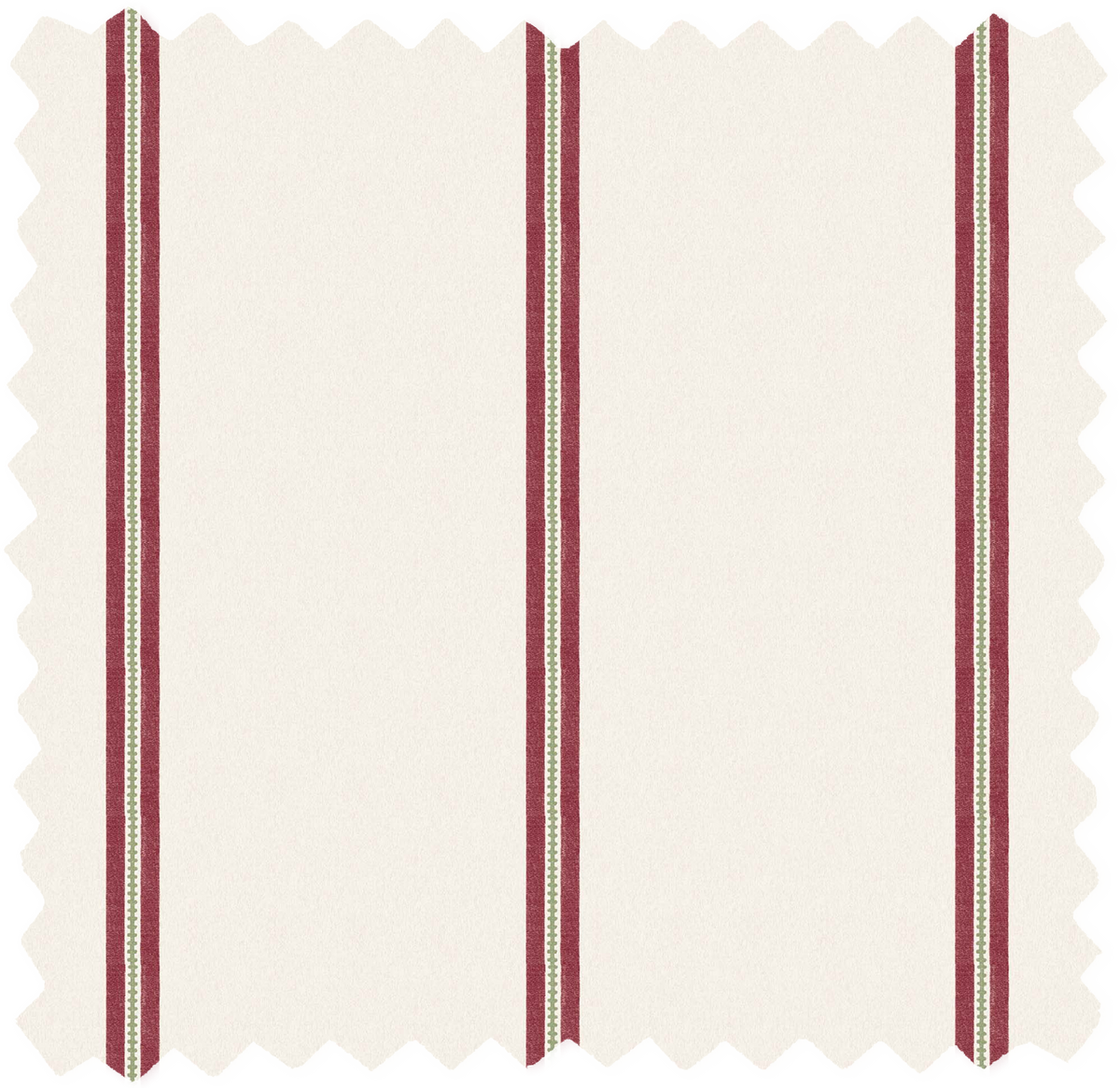 Ziggy Stripe Scarlet Linen Fabric