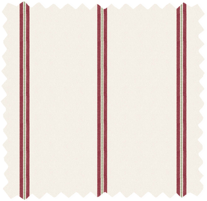 Ziggy Stripe Scarlet Linen Fabric