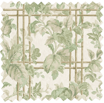 Verdant Trellis Laurel Linen Fabric
