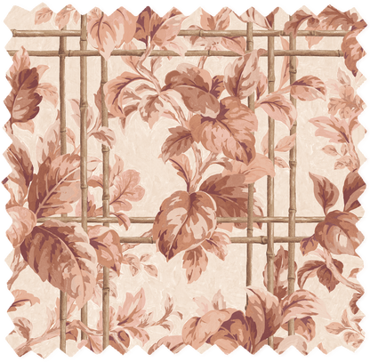 Verdant Trellis Salmon Velvet Fabric
