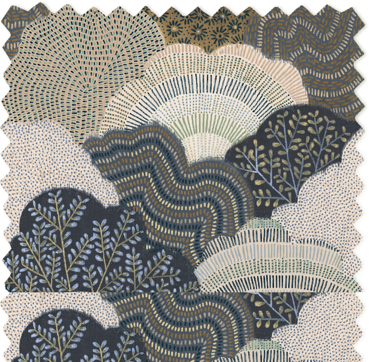 Fernshaw Night Sky Linen Fabric