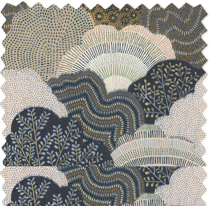 Fernshaw Night Sky Linen Fabric