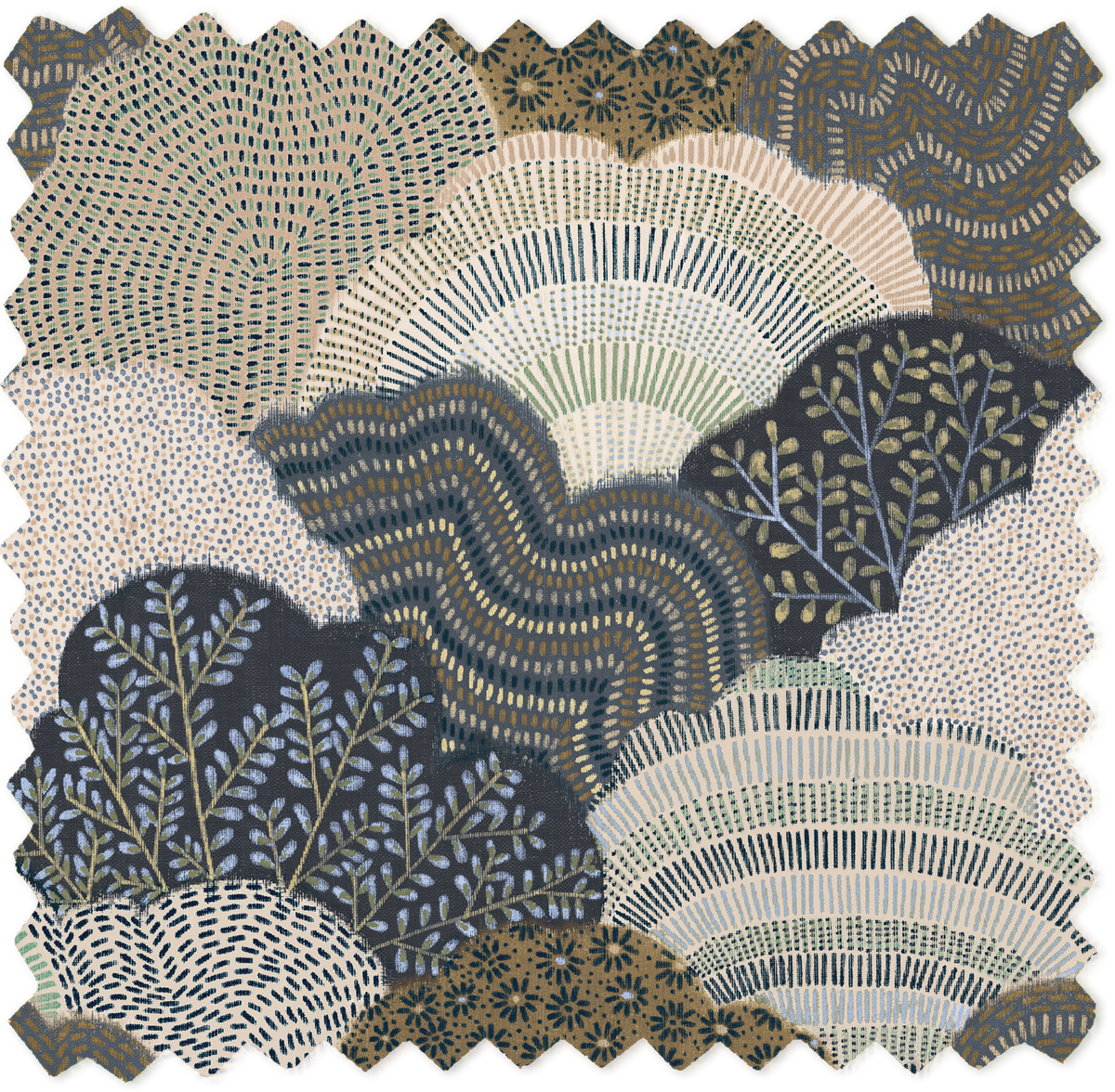 Fernshaw Night Sky Velvet Fabric