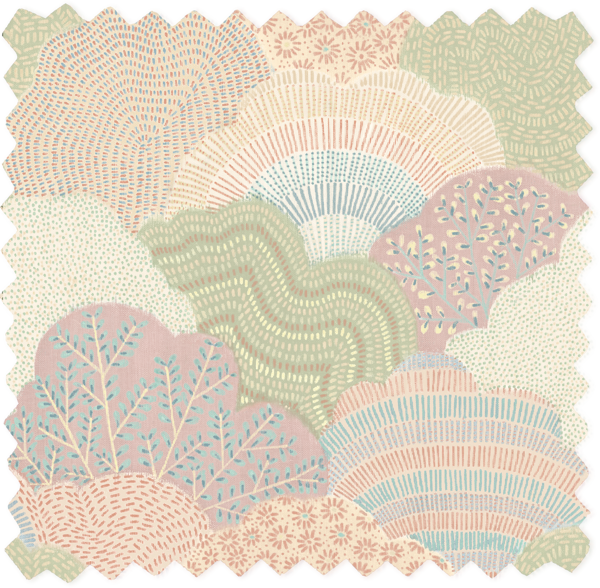 Fernshaw Pastel Velvet Fabric