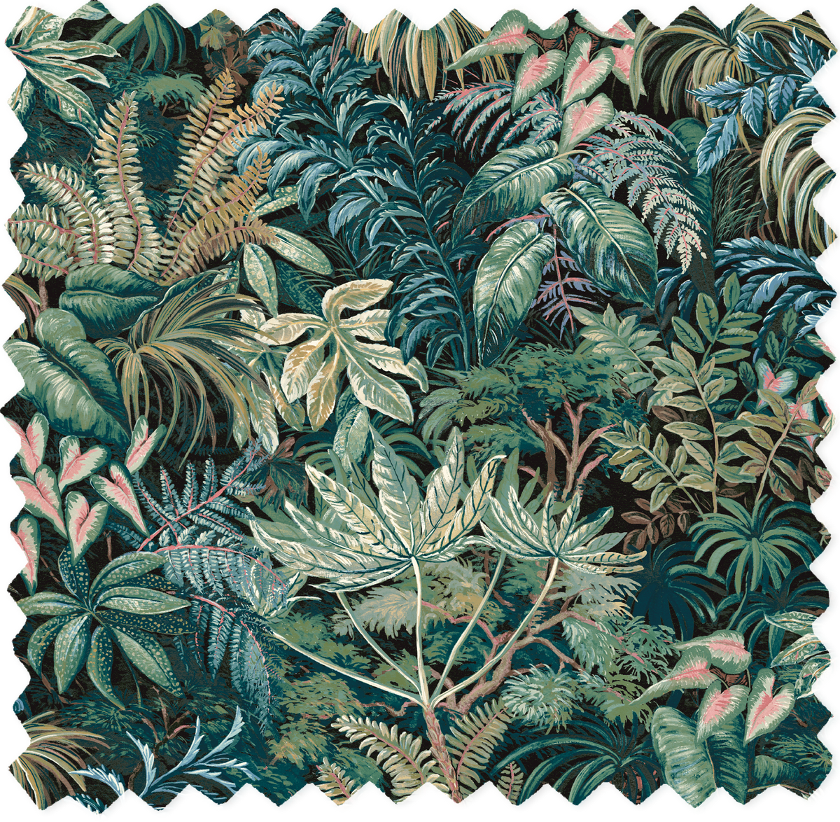 Palm House Peacock Velvet Fabric