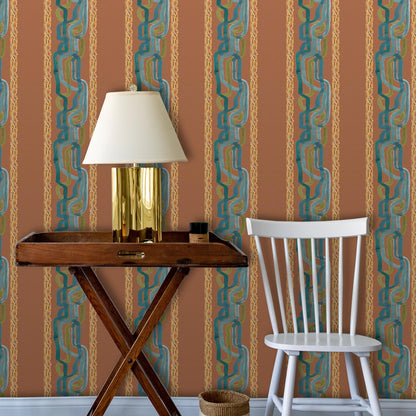 Whiskey Stripe Wallpaper by Ferrick Mason in Bourbon