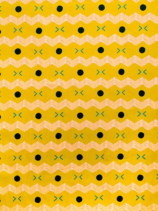 Zig & ZAG Fabric by James Malone in Ochre (02)