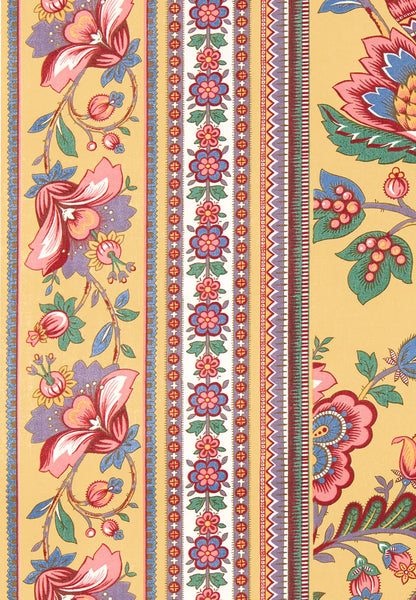 Zénaïde Fabric by Décors Barbares in Yellow, border detail