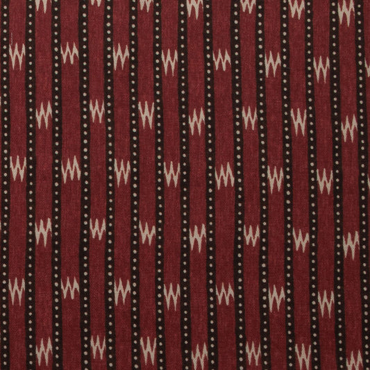 Zig Zag Fabric by Titley & Marr in Chocolate and Cardinal