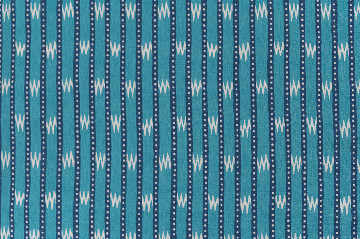 Zig Zag Grand Fabric by Titley & Marr in Indigo & Turquoise