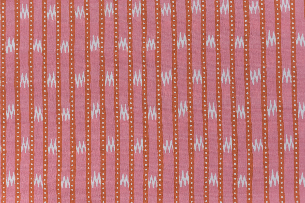 Zig Zag Grand Fabric by Titley & Marr in Paprika & Rose