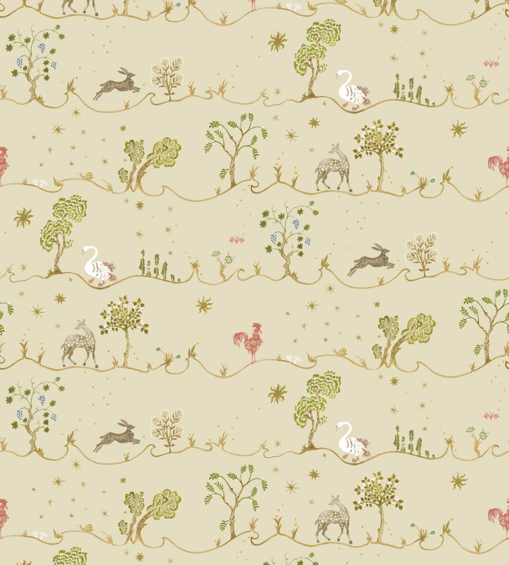 A Wave for Joan Wallpaper by Josephine Munsey Light Olive
