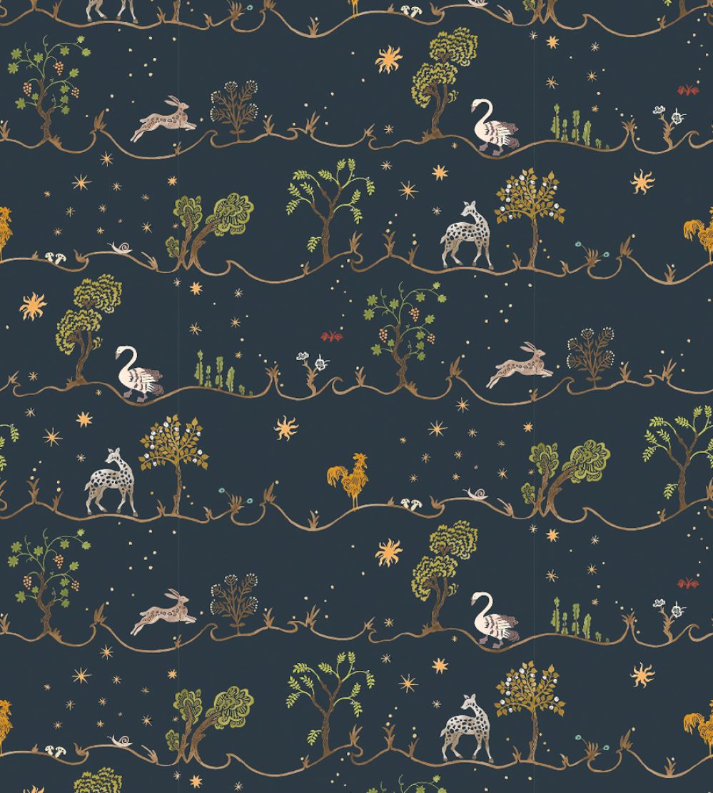 A Wave for Joan Wallpaper by Josephine Munsey Navy