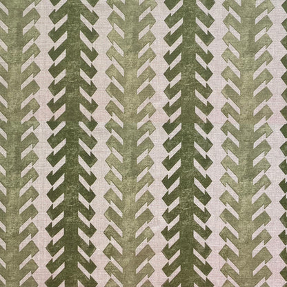 Ikat Hook Stripe Fabric by Botanica Trading in Moss
