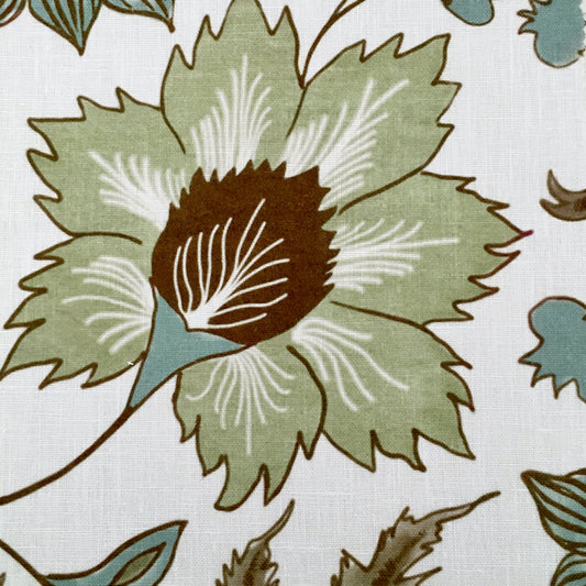 Floral Scroll Fabric by Botanica Trading in Green