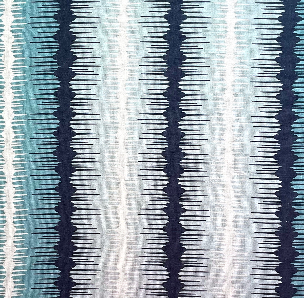Ikat Broad Stripe Fabric by Botanica Trading in Marine