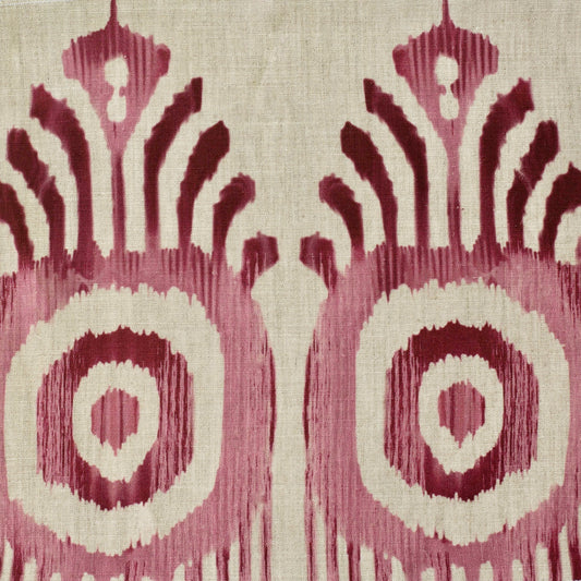 Serena Ikat Fabric by Botanica Trading in Berry