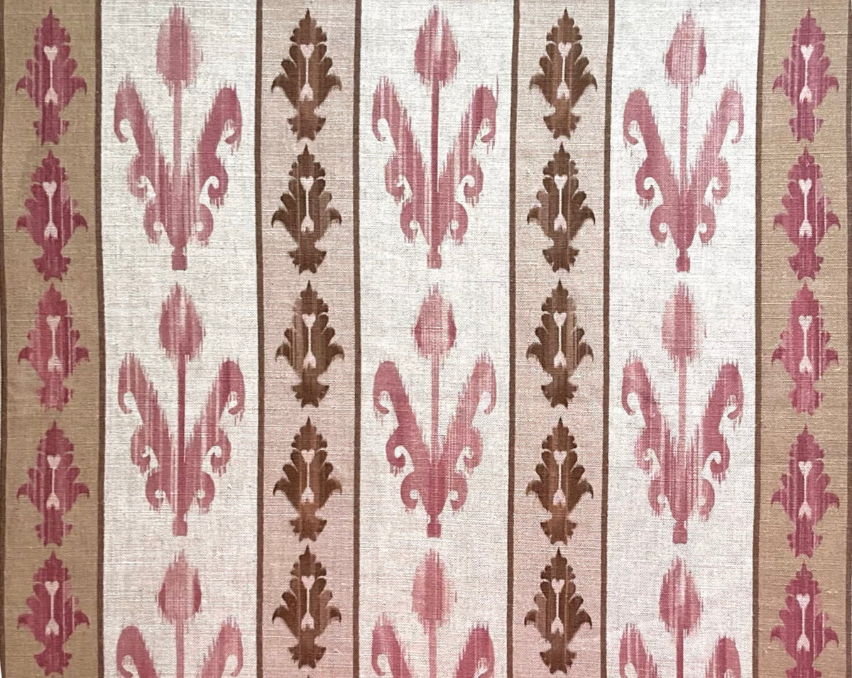 Ikat Tulip Stripe Fabric by Botanica Trading in Shell & Sand