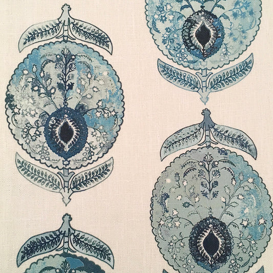 Medalyon Fabric by Botanica Trading in Aqua