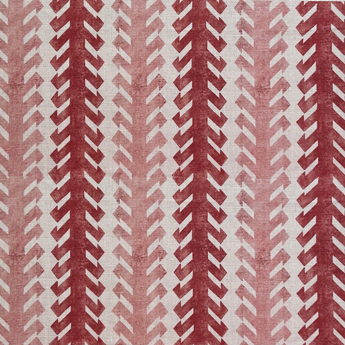 Ikat Hook Stripe Fabric by Botanica Trading in Tomato