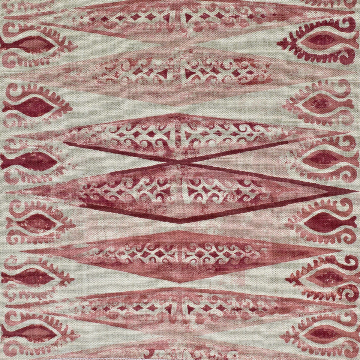 Zig Zag Mini Fabric by Botanica Trading in Strawberry