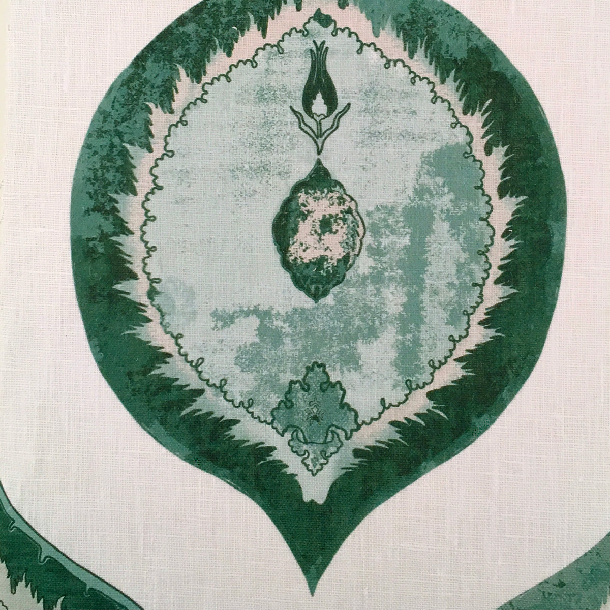 Ottoman Ogival Fabric by Botanica Trading in Emerald