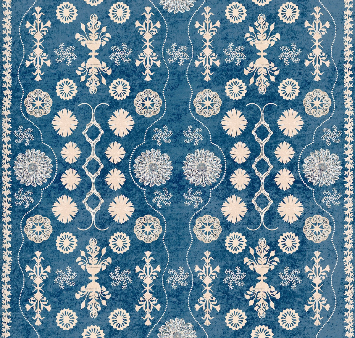 Fleuron Wallpaper by Botanica Trading in Azure