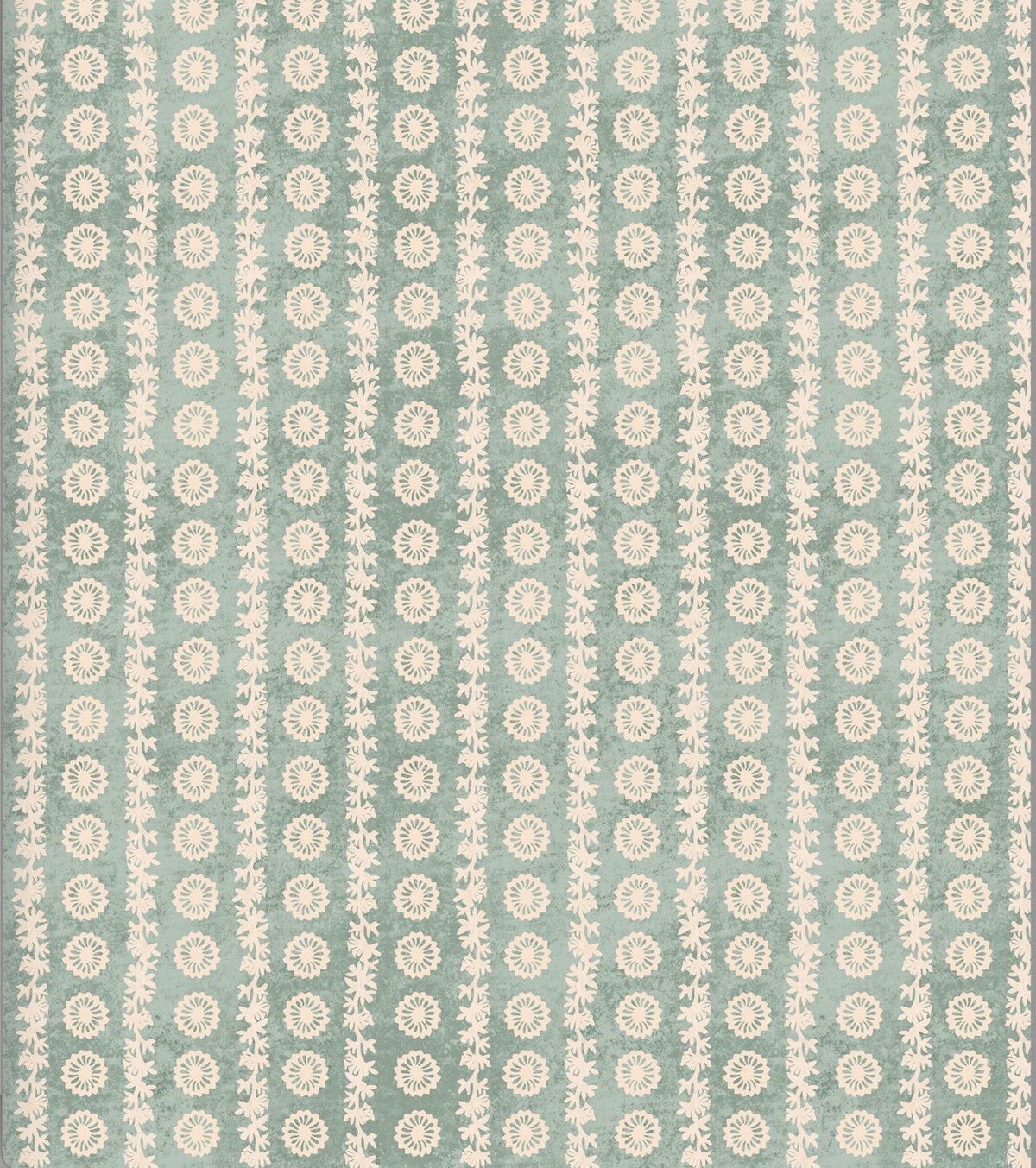 Fleuron Mini Stripe Wallpaper by Botanica Trading in Eau de Nil