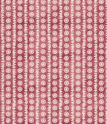 Fleuron Mini Stripe Wallpaper by Botanica Trading in Rose