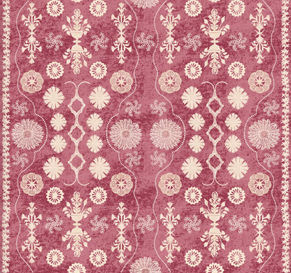 Fleuron Wallpaper by Botanica Trading in Rose