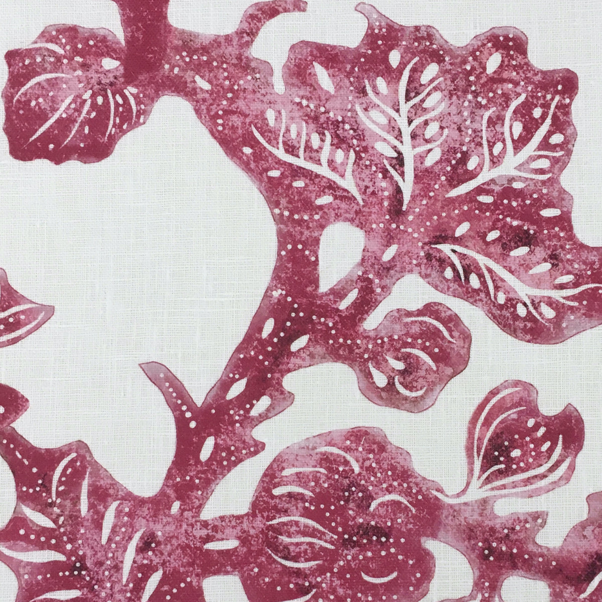 Fruiting Fig Fabric by Botanica Trading in Ruby Pink